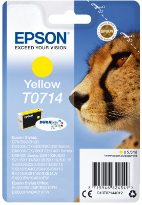 Ink Epson T0714 C13T07144020 Ultra Yellow - 5,5ml