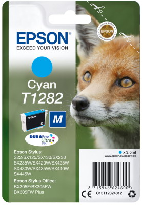 Ink Epson T12824011 Cyan with pigment ink new series Fox-Size M