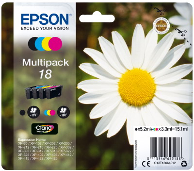 Ink Epson 18 T18064010 MultiPack 4 Ink Daisy series