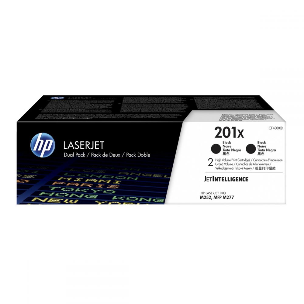 Toner Laser 201X HP LJ Color M252 Black 2.8K Pgs -  2 packs
