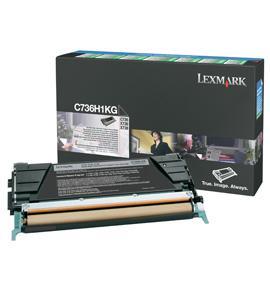 Toner Laser Lexmark C736H1K Black High Yield 12K Pgs
