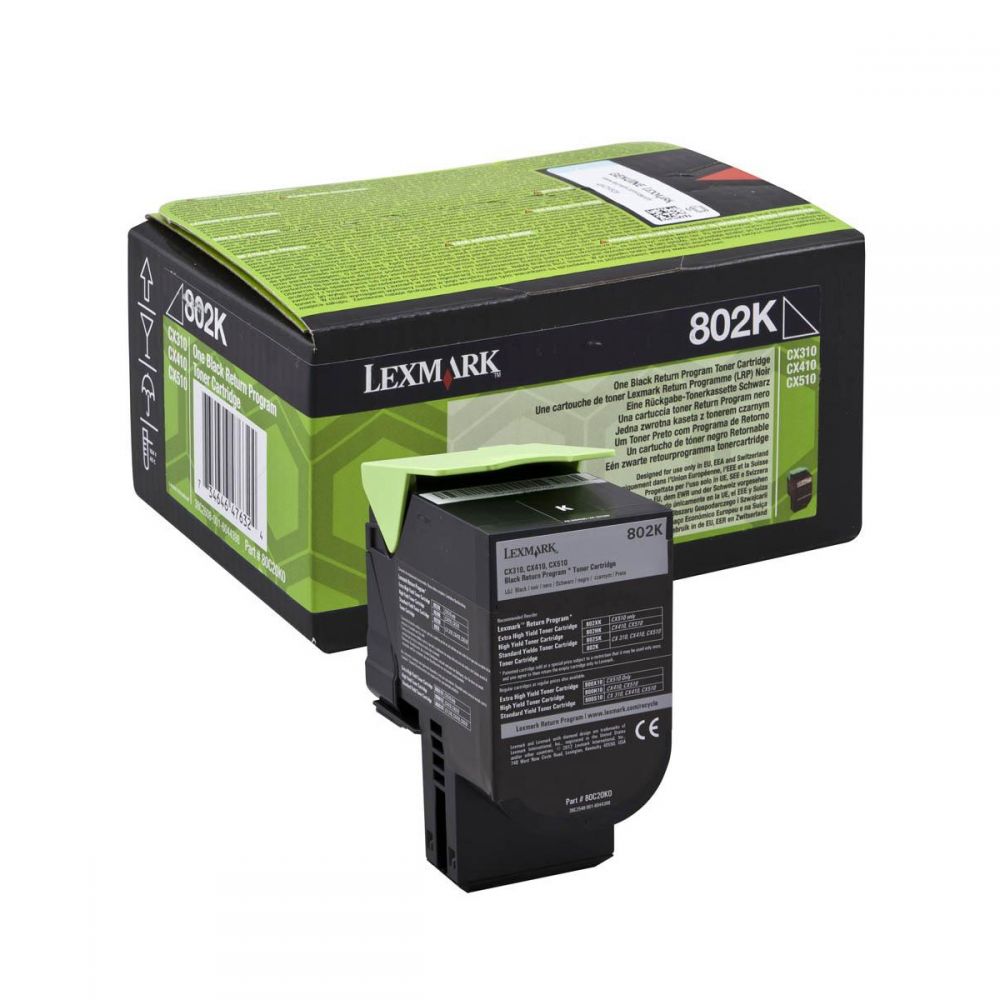 Toner Laser Lexmark 80C20K0 Low Black -1k Pgs