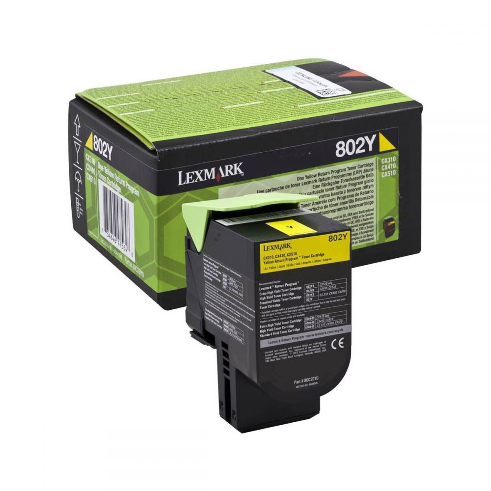 Toner Laser Lexmark 80C20Y0 Low Yellow -1k Pgs