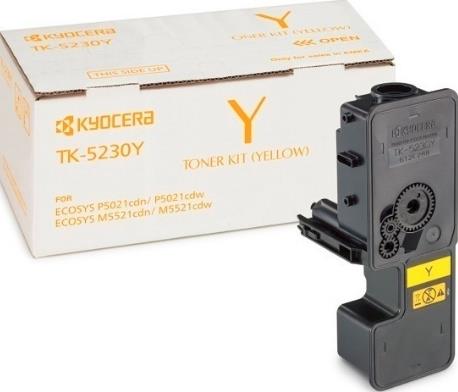 Toner Laser Kyocera Mita TK-5230Y Yellow HC - 2,2K Pgs