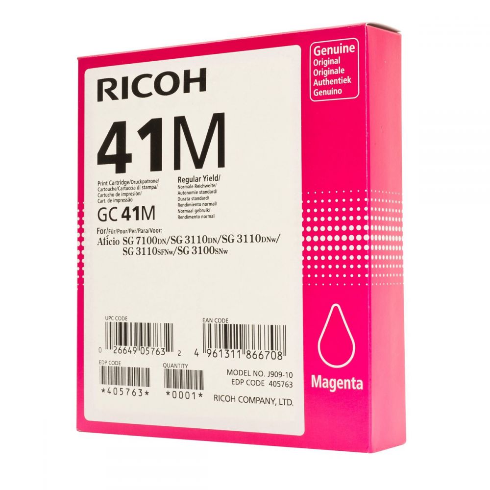 Gel Color Laser Ricoh GELGC41M 405763 Magenta 2.2k Pgs