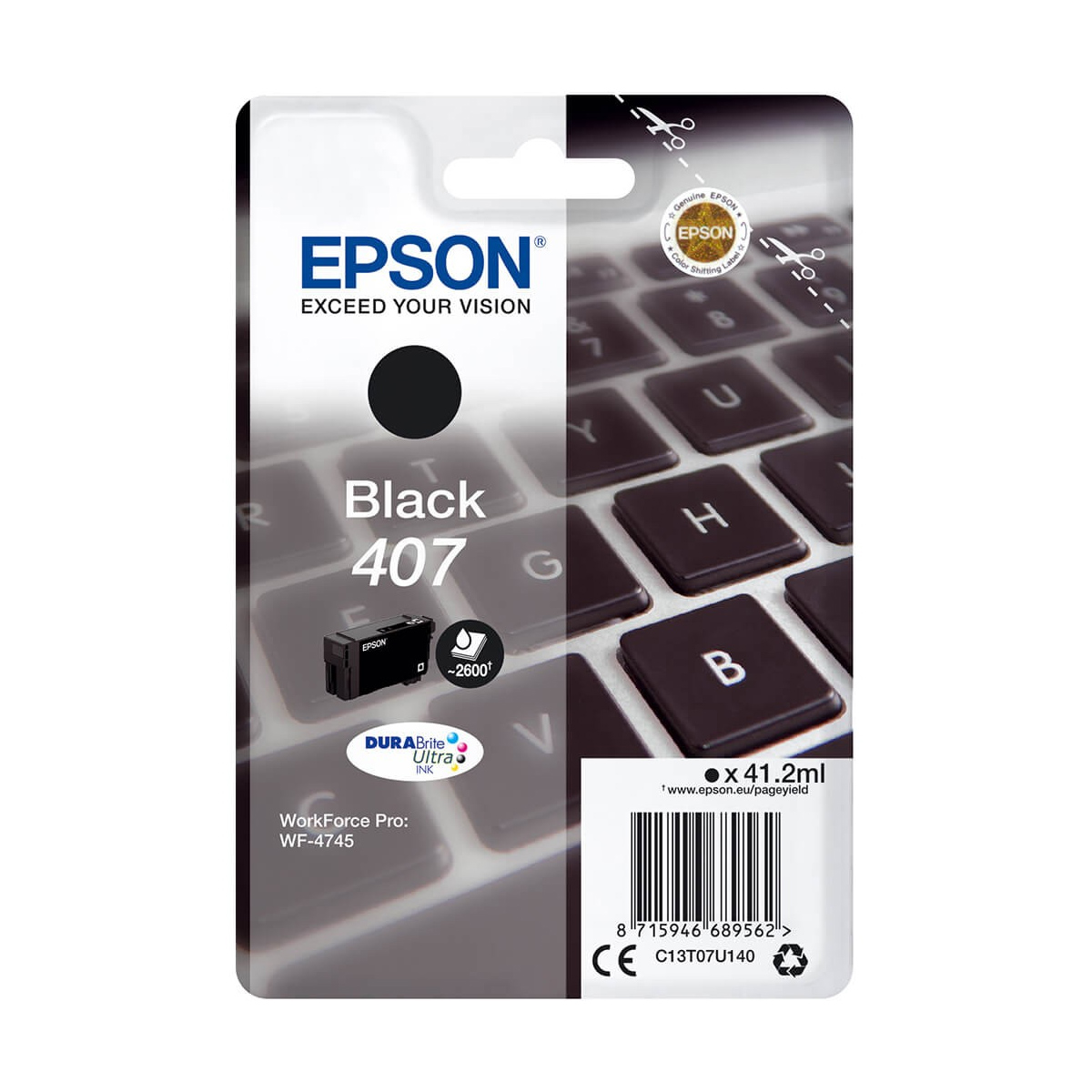 Ink Epson T07U1 C13T07U140 Black - 38.1 ml