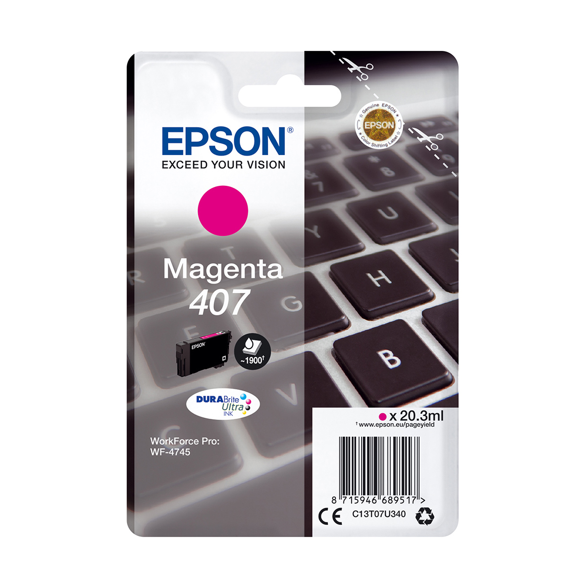 Ink Epson T07U3 C13T07U340 Magenta - 38.1 ml