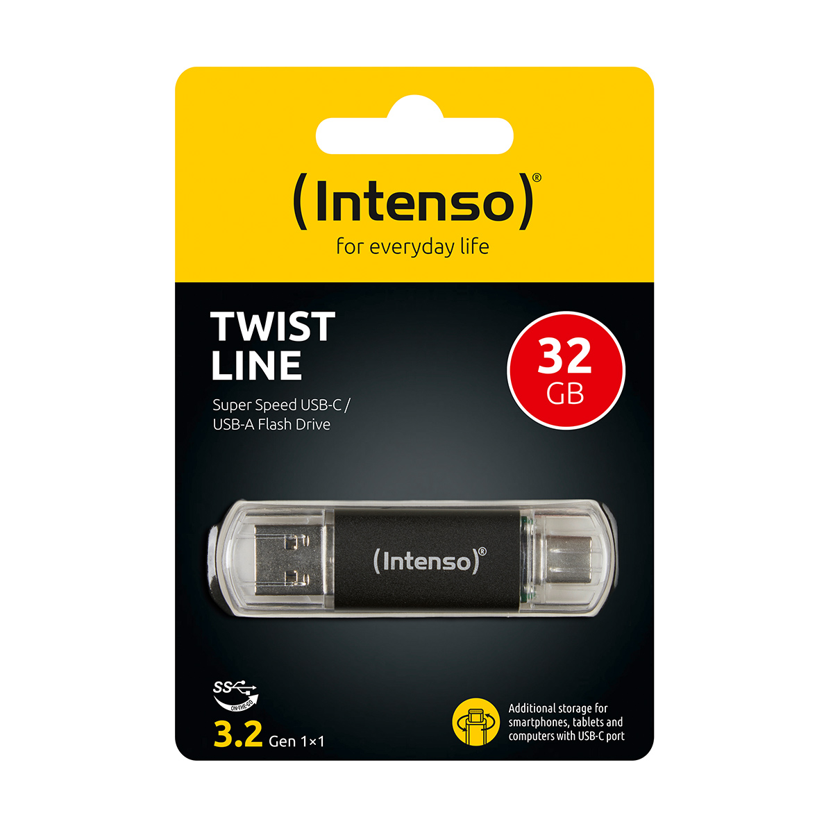 Intenso USB Drive 3.0 USB-A + USB-C Twist Line 32GB - 3539480