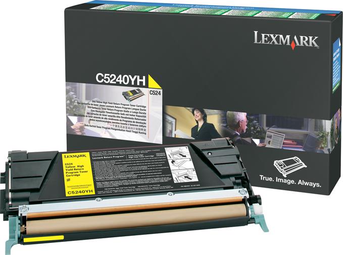 Toner Laser Lexmark C5240YH Yellow High Yield 5K Pgs