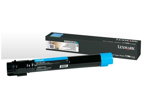 Toner Laser Lexmark X950X2CG Cyan Extra High Yield - 22k Pgs