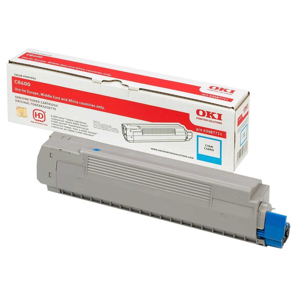 Toner Laser Oki 43487711 Cyan - 6K Pgs
