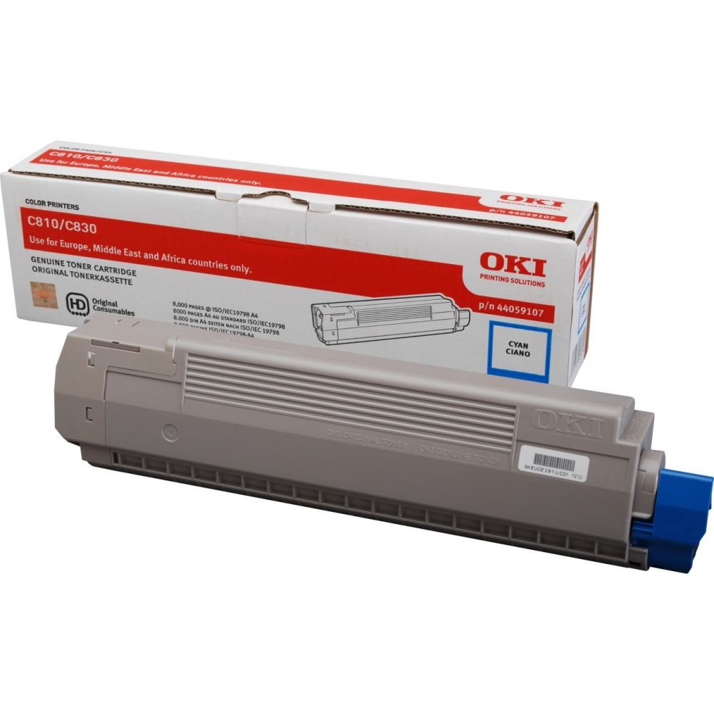 Toner Laser Oki 44059107 Cyan 8K Pgs
