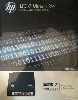 LTO-7 RW Label HP BarCode Pack