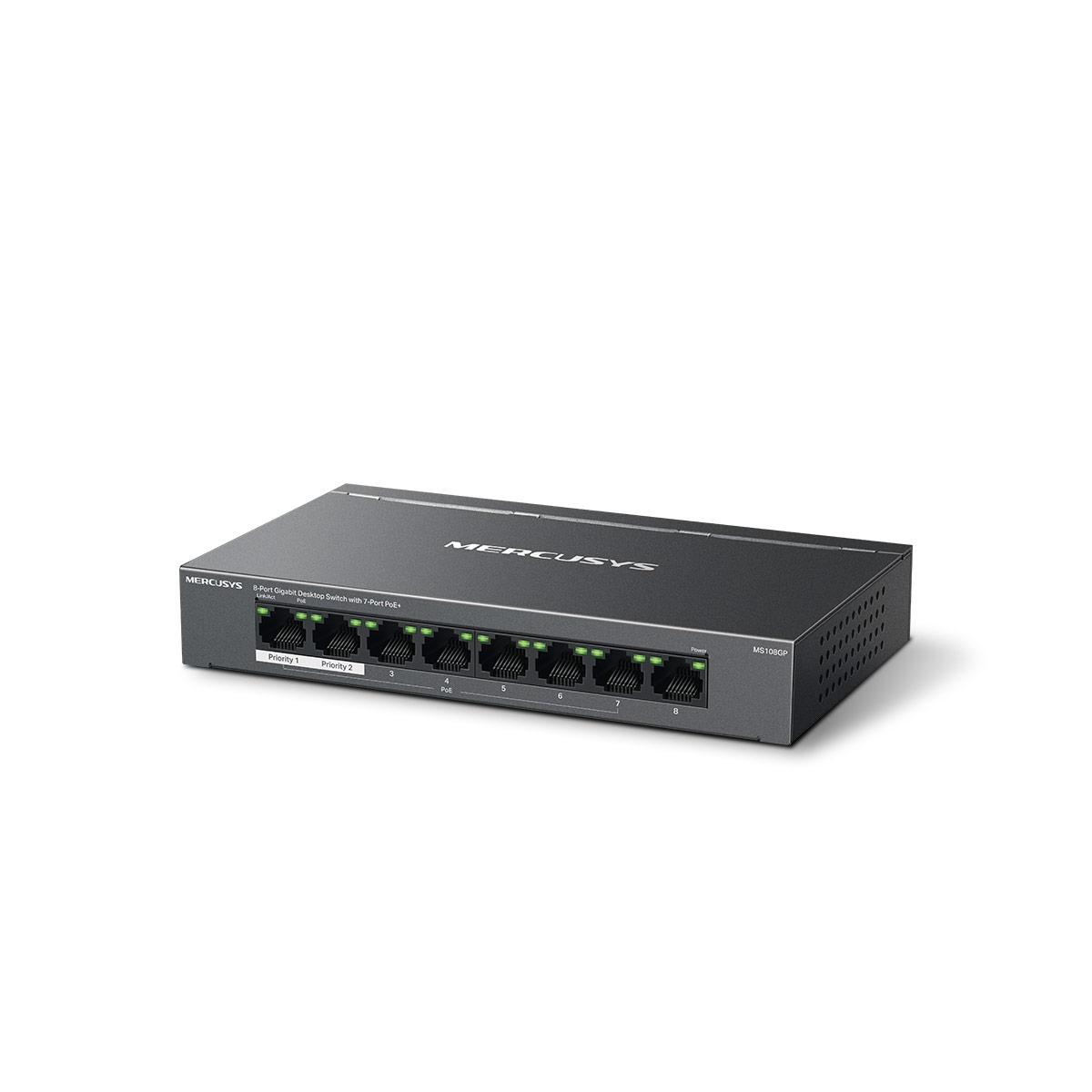 Mercusys MS108GP 8-Port Gigabit Desktop Switch with 7-Port PoE+
