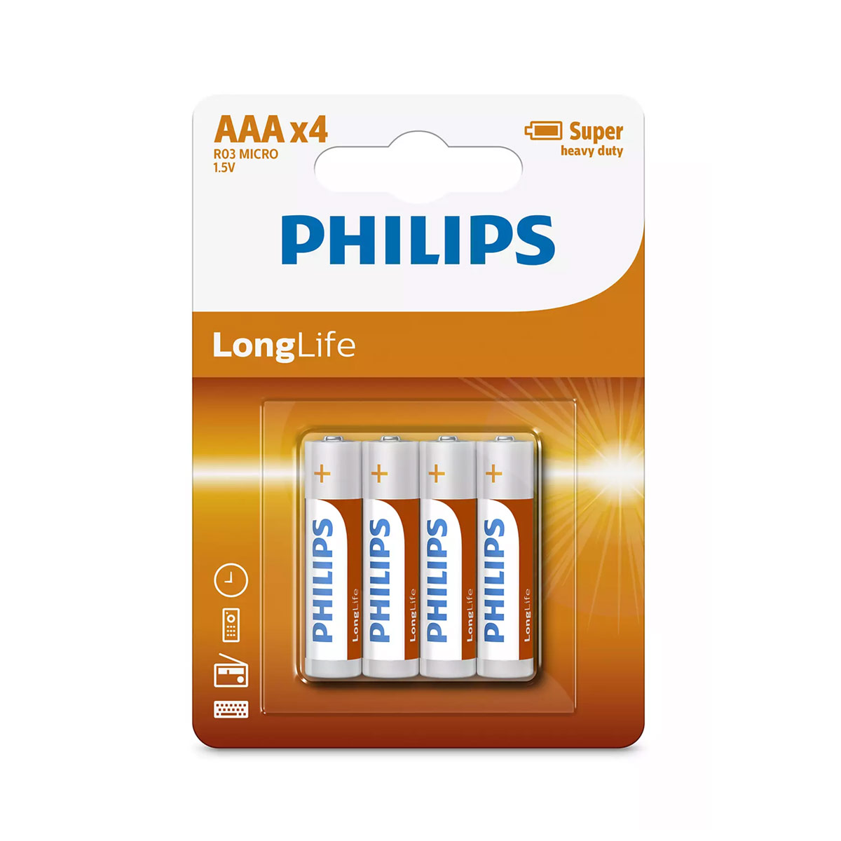 Philips R03L4B-10 LongLife Μπαταρίες Zinc AAA 1.5V 4τμχ - 115010-0007