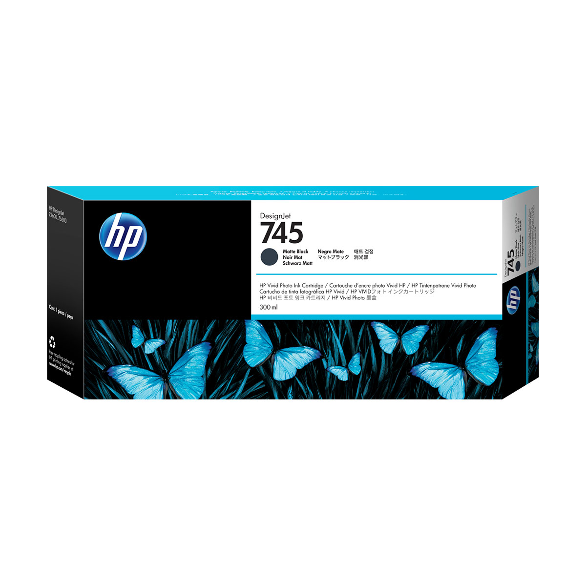 HP 745 300-ml DesignJet Matte Black Ink Cartridge