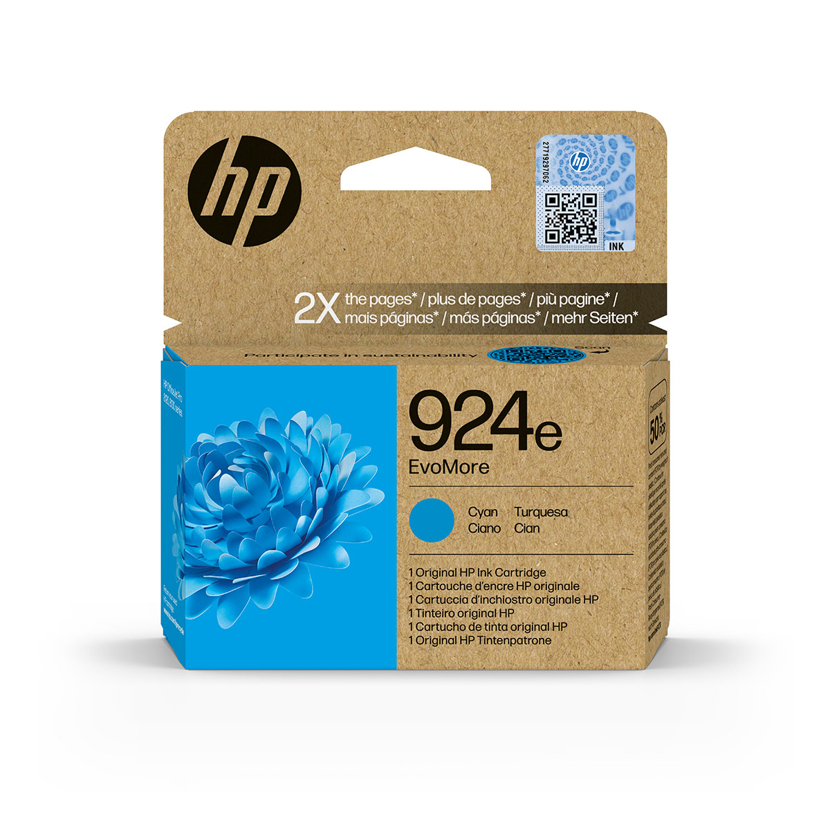 HP 924e EvoMore Cyan Original Ink Cartridge