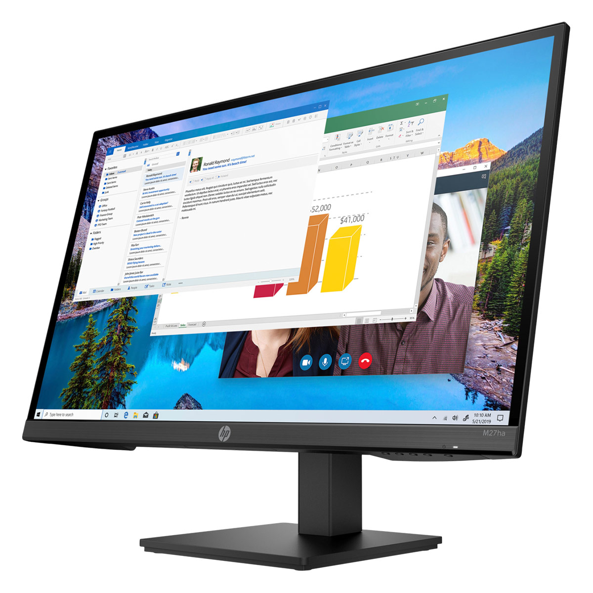 HP Monitor M27ha FHD 27″ Speakers - 22H94E9