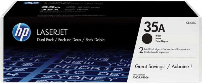HP 35A Γνήσιο Multipack Toner Laser Εκτυπωτή Μαύρο 2τμχ (CB435AD)