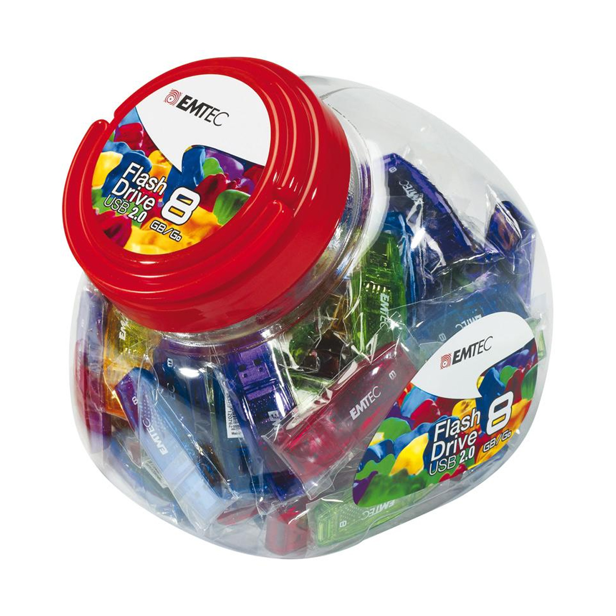 Emtec USB2.0 C410 8GB Candy Jar 80 τμχ - ECMMD8GC410JAR80