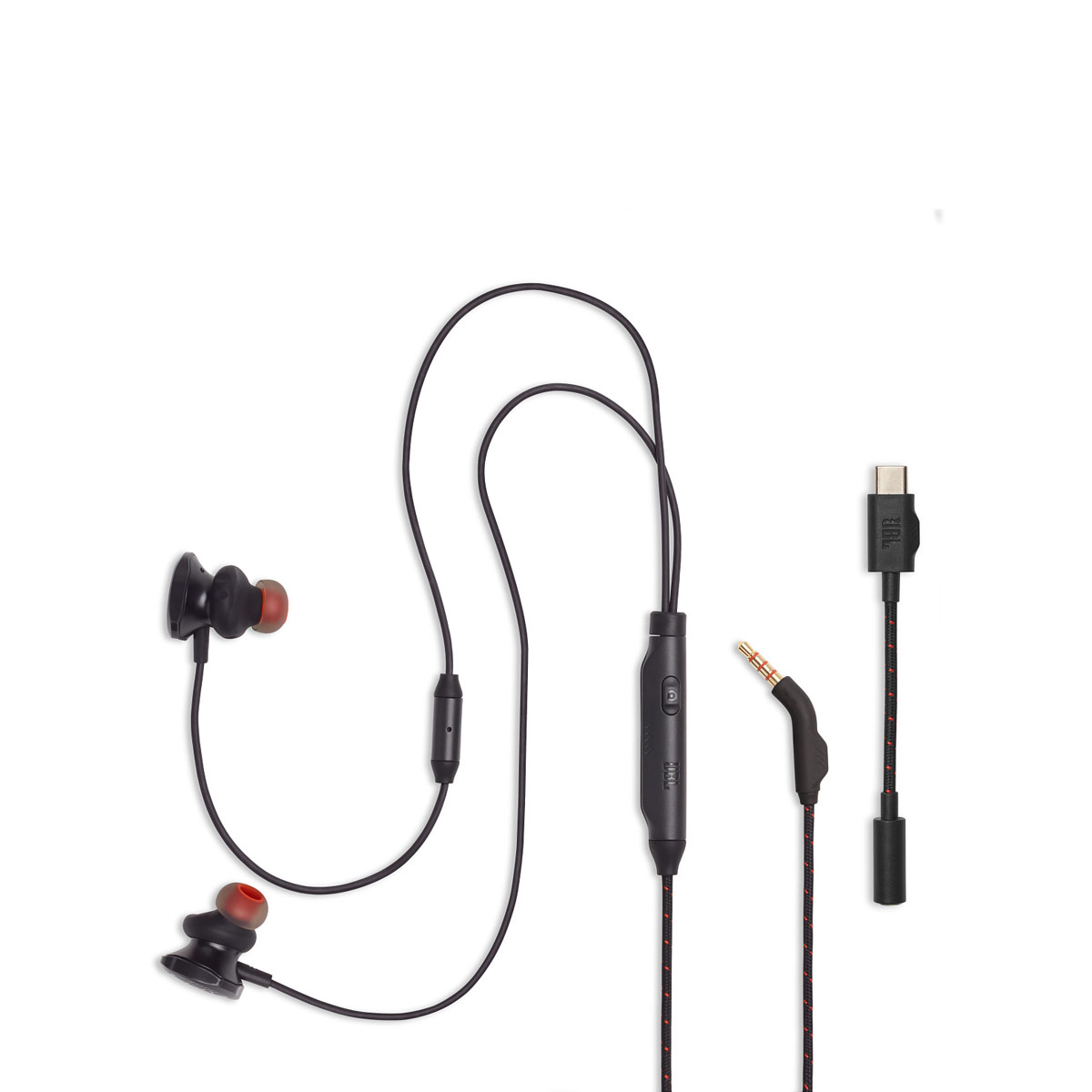 JBL Quantum 50C, InEar Wired Gaming Headphones, USB-C Dongle (Black) - JBLQTUM50CBLK