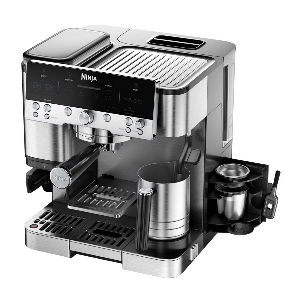 SharkNinja Portafilter machine ES601EU ,  Luxe Cafe Premier Silver, Black