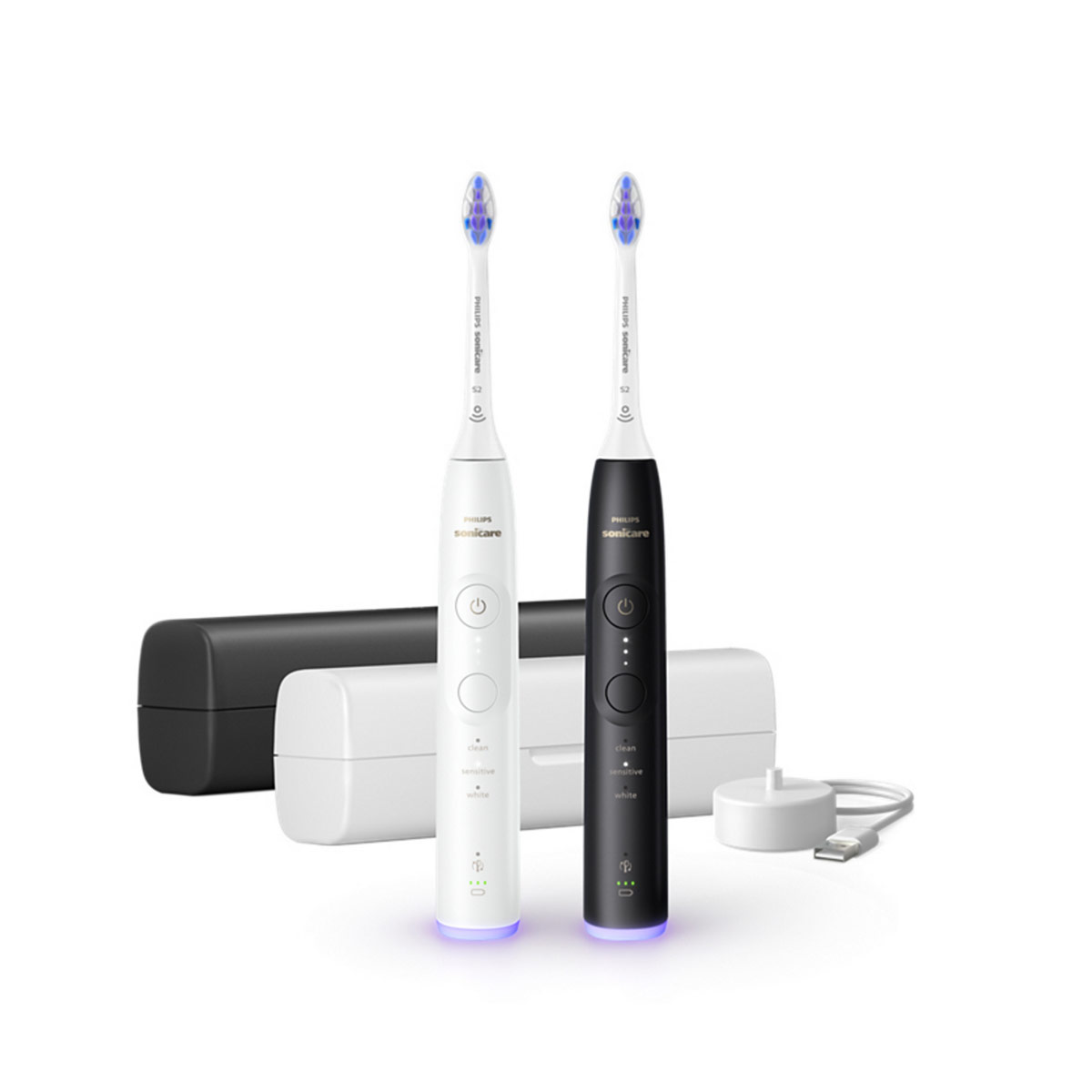 Philips Toothbrush HX7419, 01 ,  Sonicare 6500 mit Etui Double pack Black, White