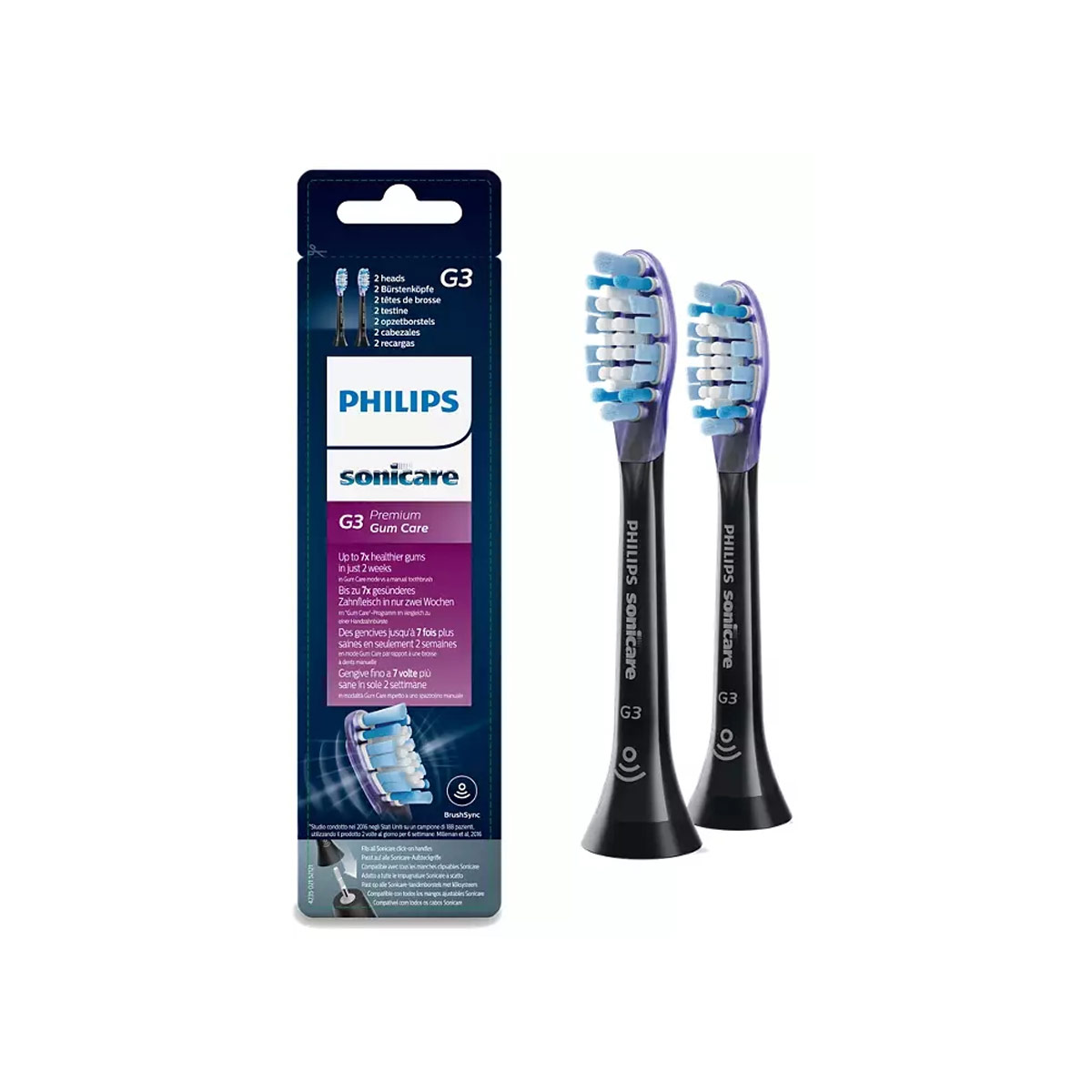 Philips Sonic toothbrush head HX9052, 33 ,  G32BK Double pack Black