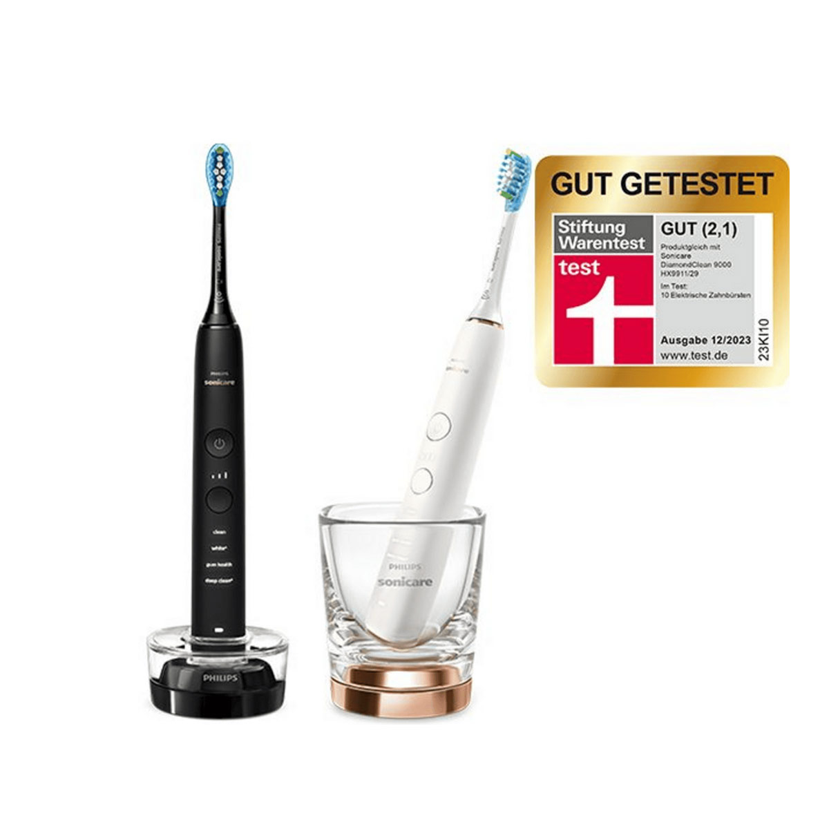 Philips Toothbrush HX9914, 57 ,  DiamondClean 9000 2-Pack Black, White