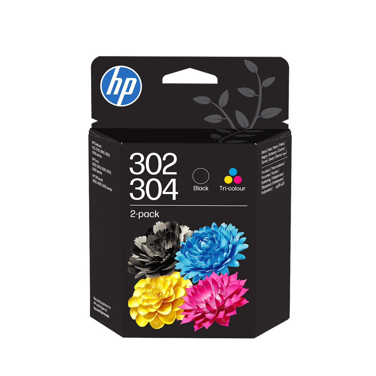 HP 302_304 Tri-color_Black Ink Crtg 2-Pk