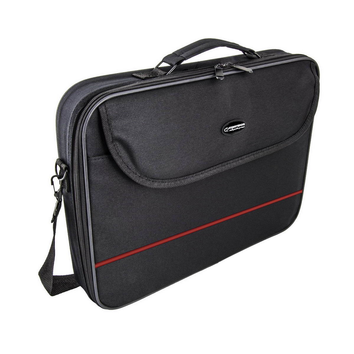 Esperanza Τσάντα Laptop 15.6″ Classic Μαύρο,Κόκκινο