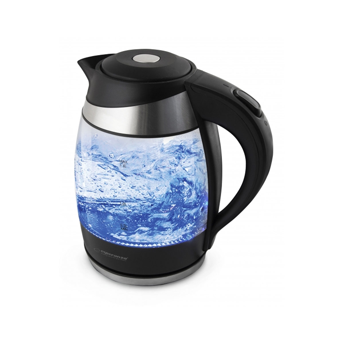 Esperanza Γυάλινος Ηλεκτρικός Βραστήρας με LED 1.8L Gullfoss