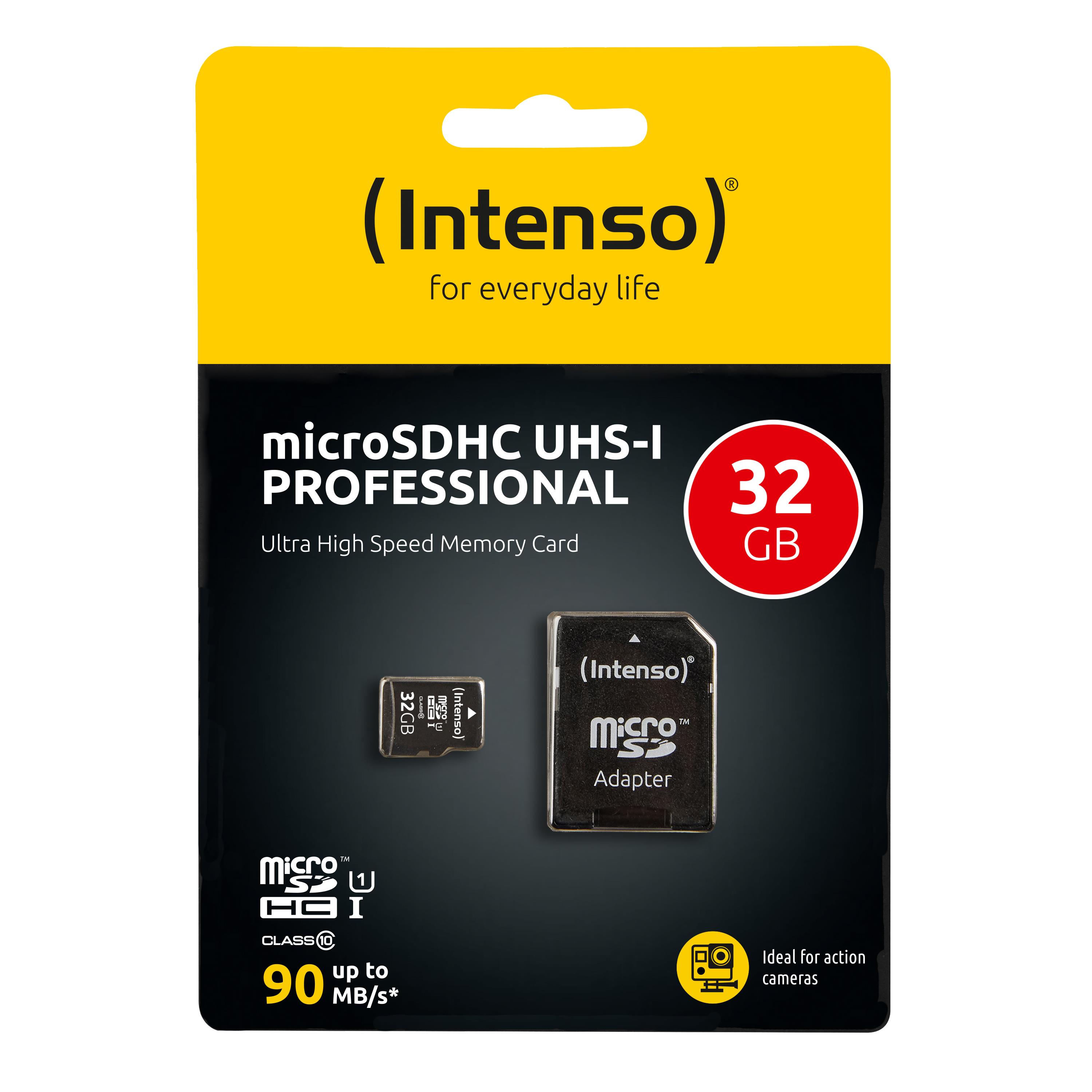 Micro SD Intenso 32GB Card Class 10 UHS-I Professional
